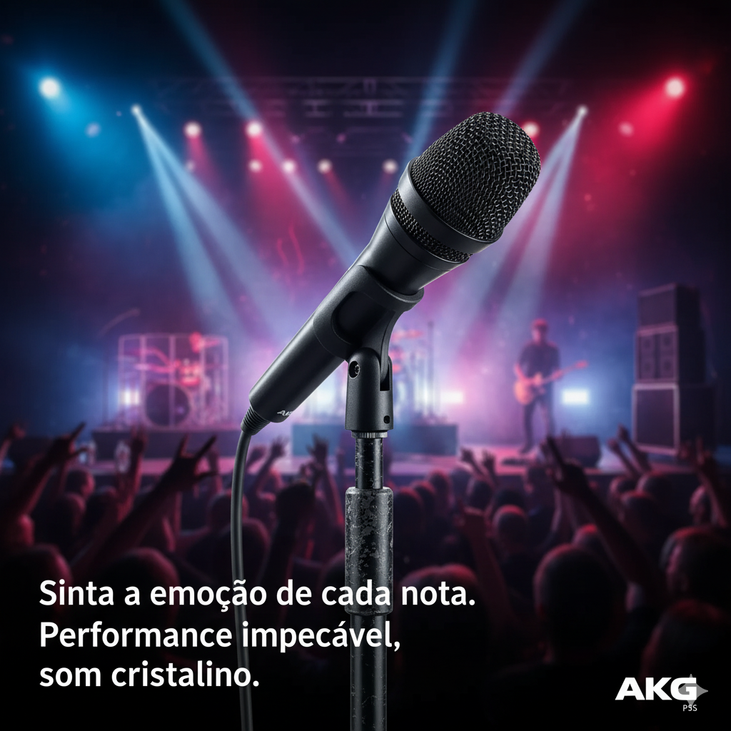 Imagem do AKG P3S em um fundo de show.
